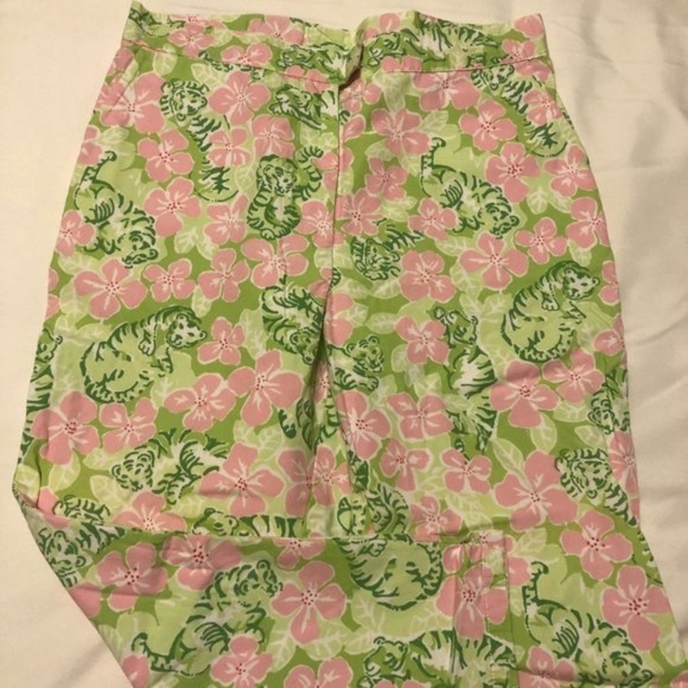 Vintage Lilly Pulitzer girls size 10 pink & green pants